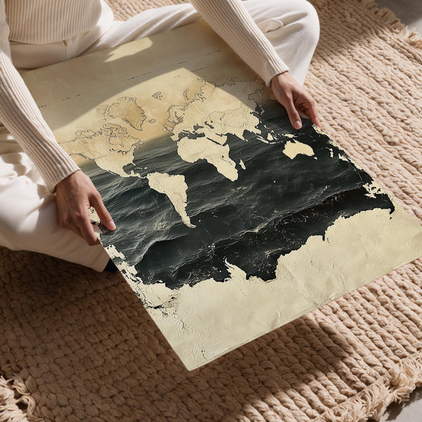 Vintage Map Ocean Overlay