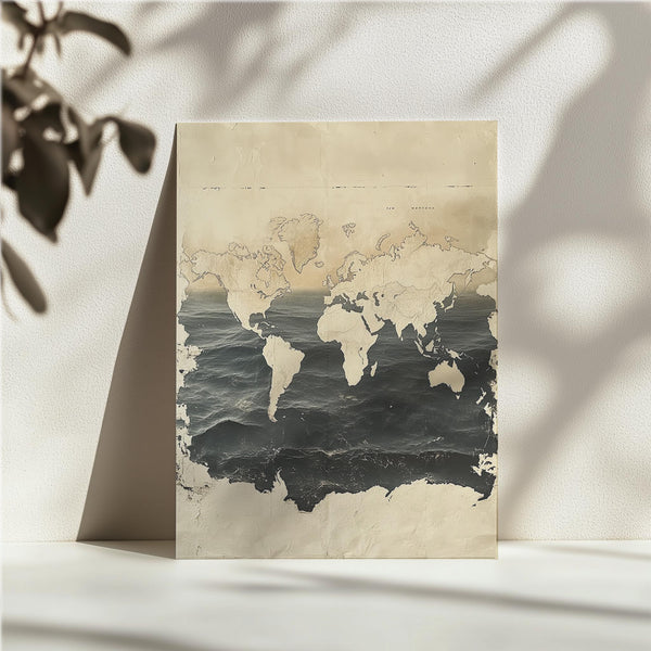 Vintage Map Ocean Overlay