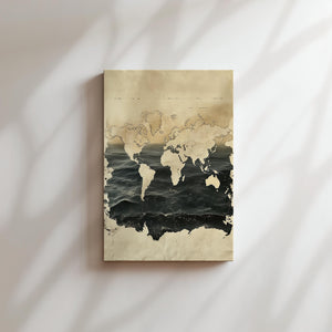 Vintage Map Ocean Overlay