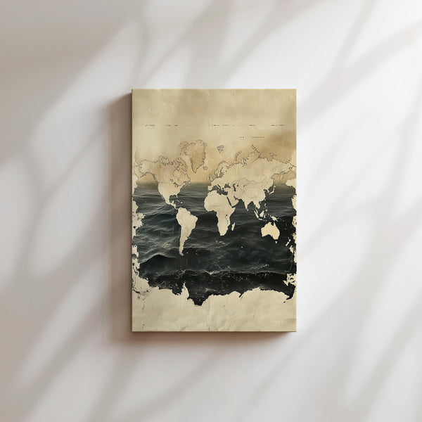 Vintage Map Ocean Overlay
