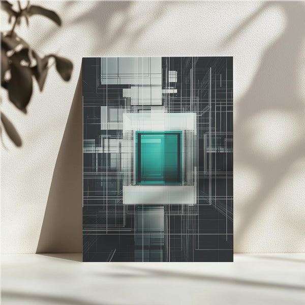 Abstract Cyan Cube
