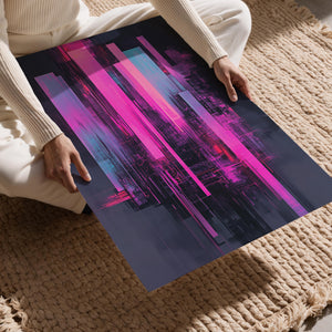 Neon Pink Vertical Patterns