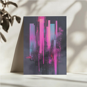 Neon Pink Vertical Patterns