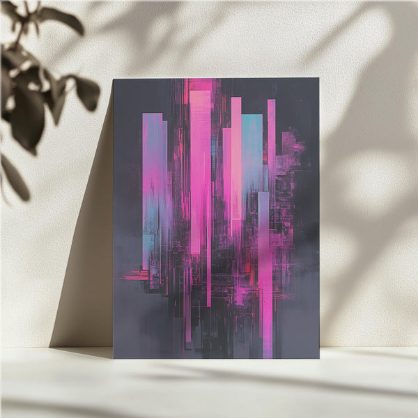 Neon Pink Vertical Patterns