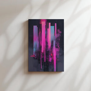 Neon Pink Vertical Patterns