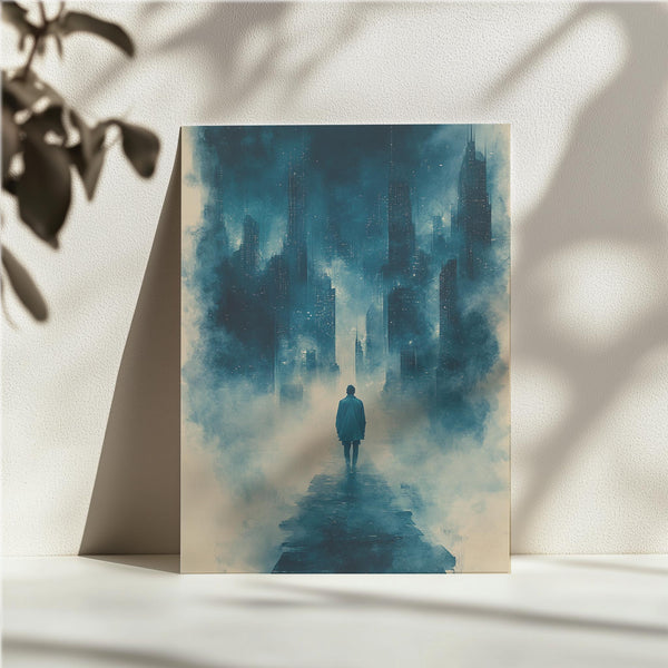 Foggy Cityscape Wanderer