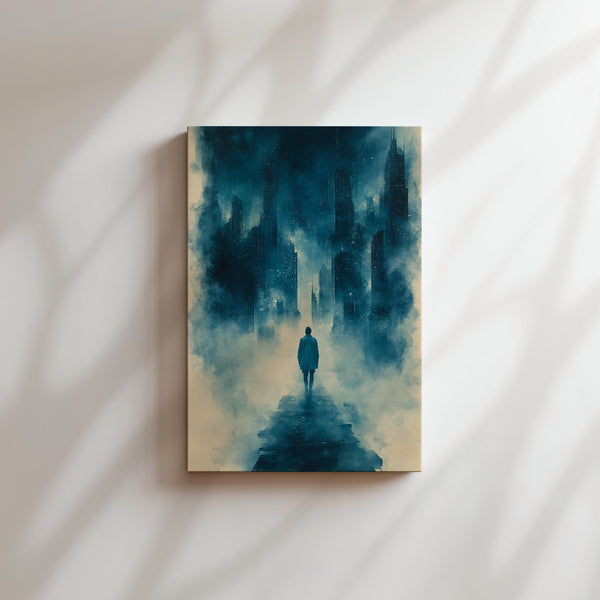 Foggy Cityscape Wanderer