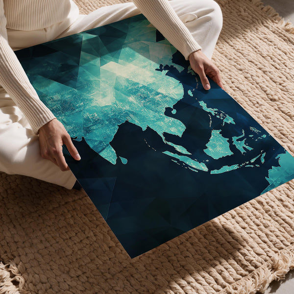 Geometric Aqua Cityscape