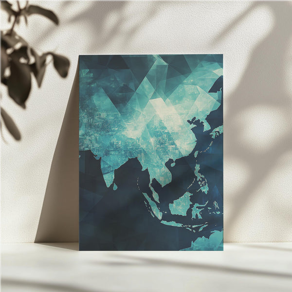 Geometric Aqua Cityscape