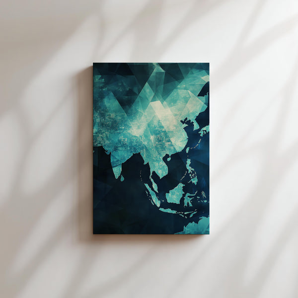 Geometric Aqua Cityscape