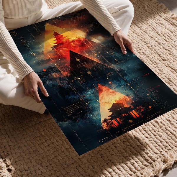 Cyberpunk Pagoda Triad