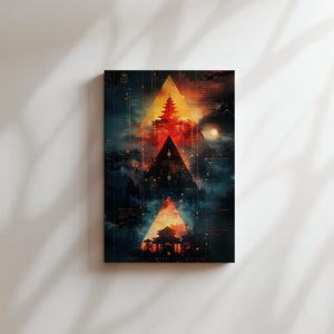 Cyberpunk Pagoda Triad