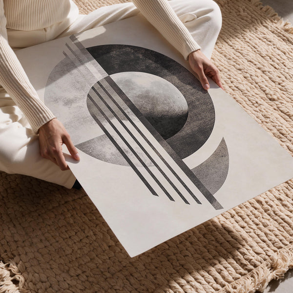 Geometric Moon Art
