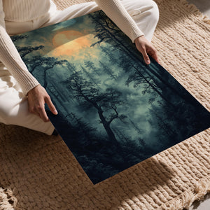 Misty Moonlit Forest