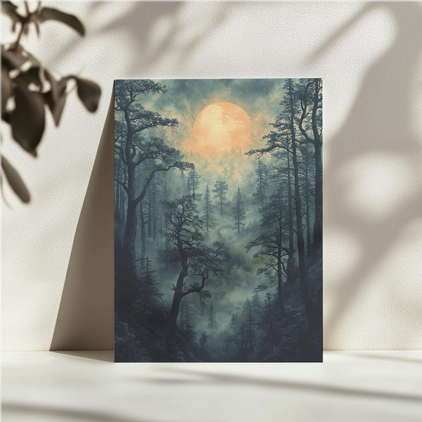 Misty Moonlit Forest