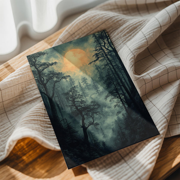 Misty Moonlit Forest