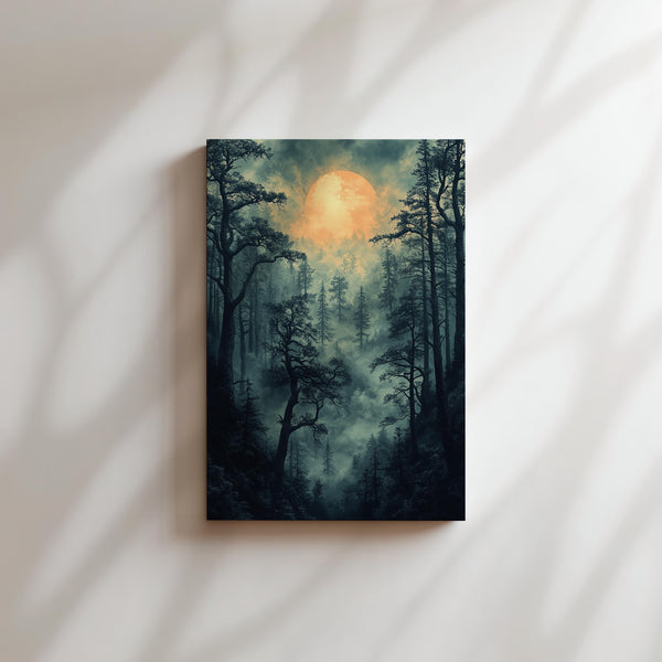 Misty Moonlit Forest