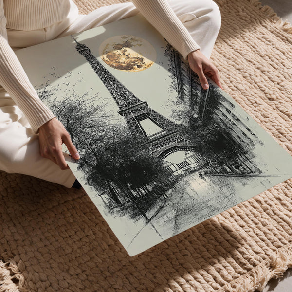 Eiffel Tower Moonlit