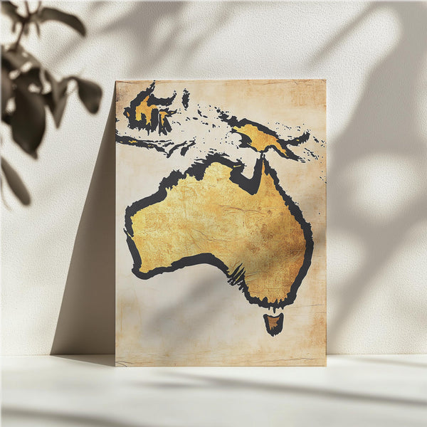 Golden Australia Map
