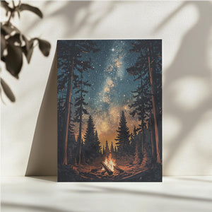 Starlit Forest Fire
