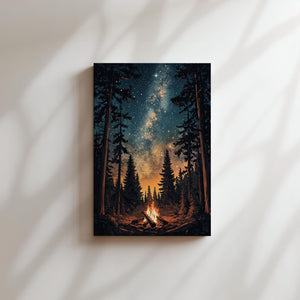 Starlit Forest Fire