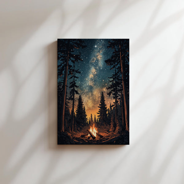 Starlit Forest Fire