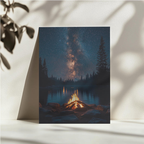 Lake Campfire Reflection