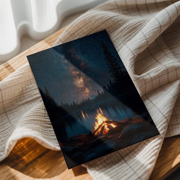 Lake Campfire Reflection