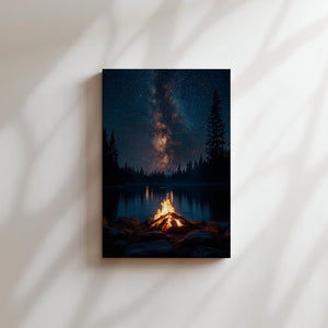 Lake Campfire Reflection