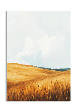 Wheat field under a clear sky, as a premium aluminum metal print from GoMetalPrint.
