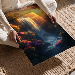 Golden Waterfall Glow