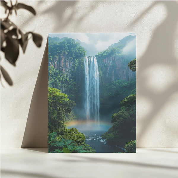 Misty Waterfall Forest