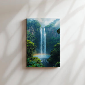 Misty Waterfall Forest