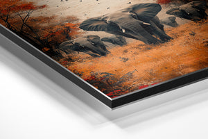 Elephants in Forest Autumn