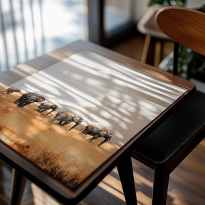 Elephants in Open Plain