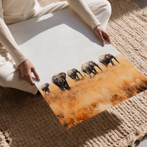 Elephants in Open Plain
