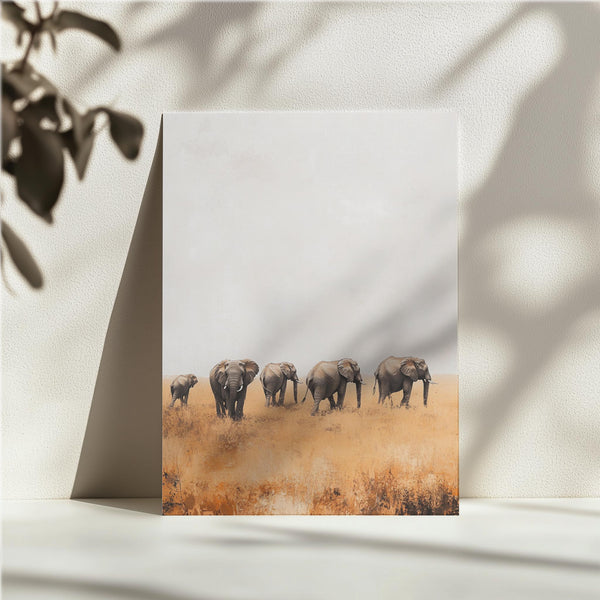 Elephants in Open Plain