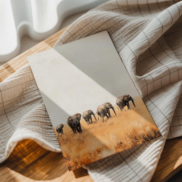 Elephants in Open Plain