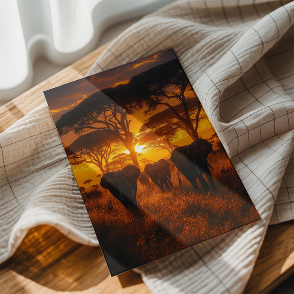 African Elephant Sunset