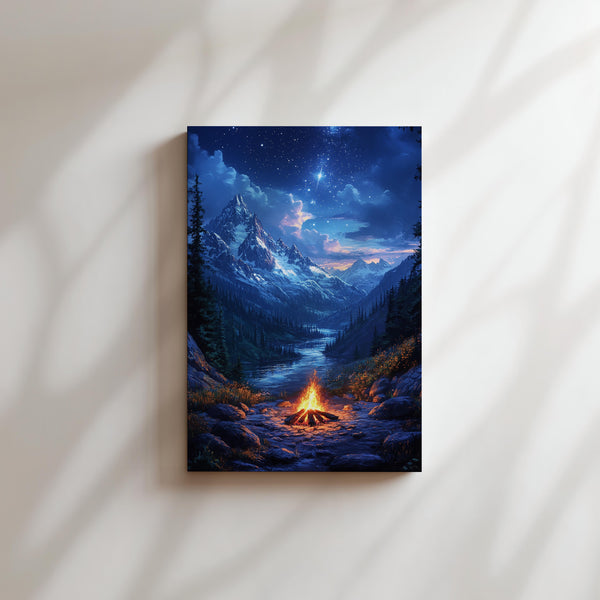 Starlit Mountain Campfire