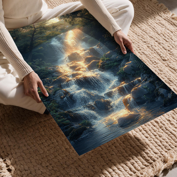 Golden Waterfall Glow