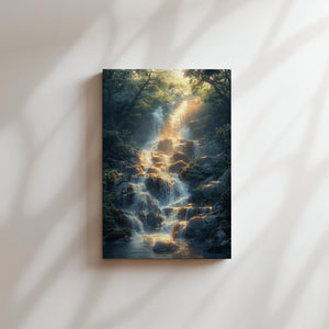Golden Waterfall Glow