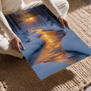 Winter Stream Sunset