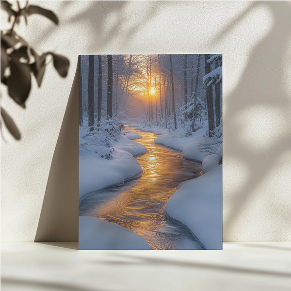 Winter Stream Sunset
