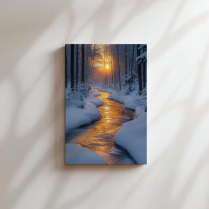 Winter Stream Sunset