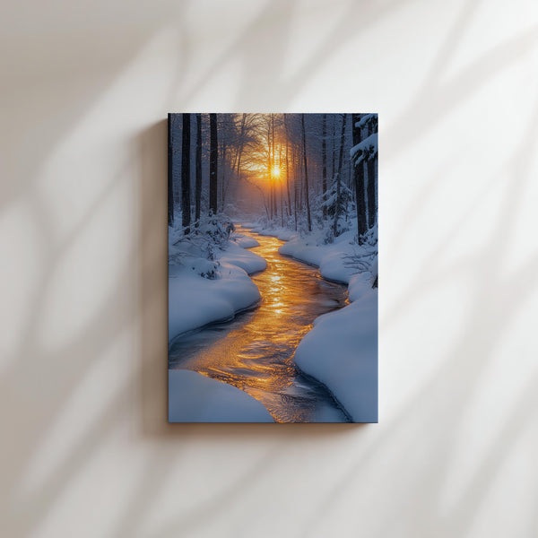 Winter Stream Sunset