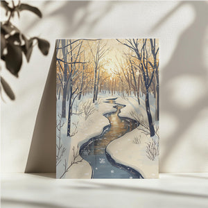 Snowy Dawn Stream