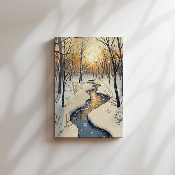 Snowy Dawn Stream
