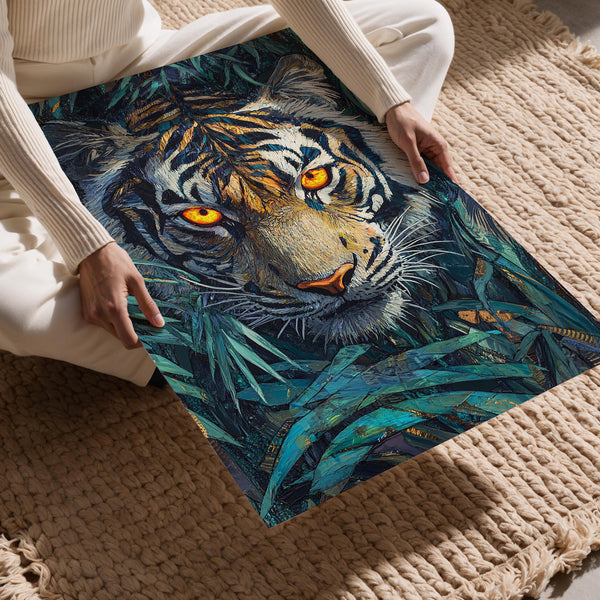 Tiger in Jungle Foliage