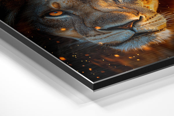 Lion with Fire Gaze